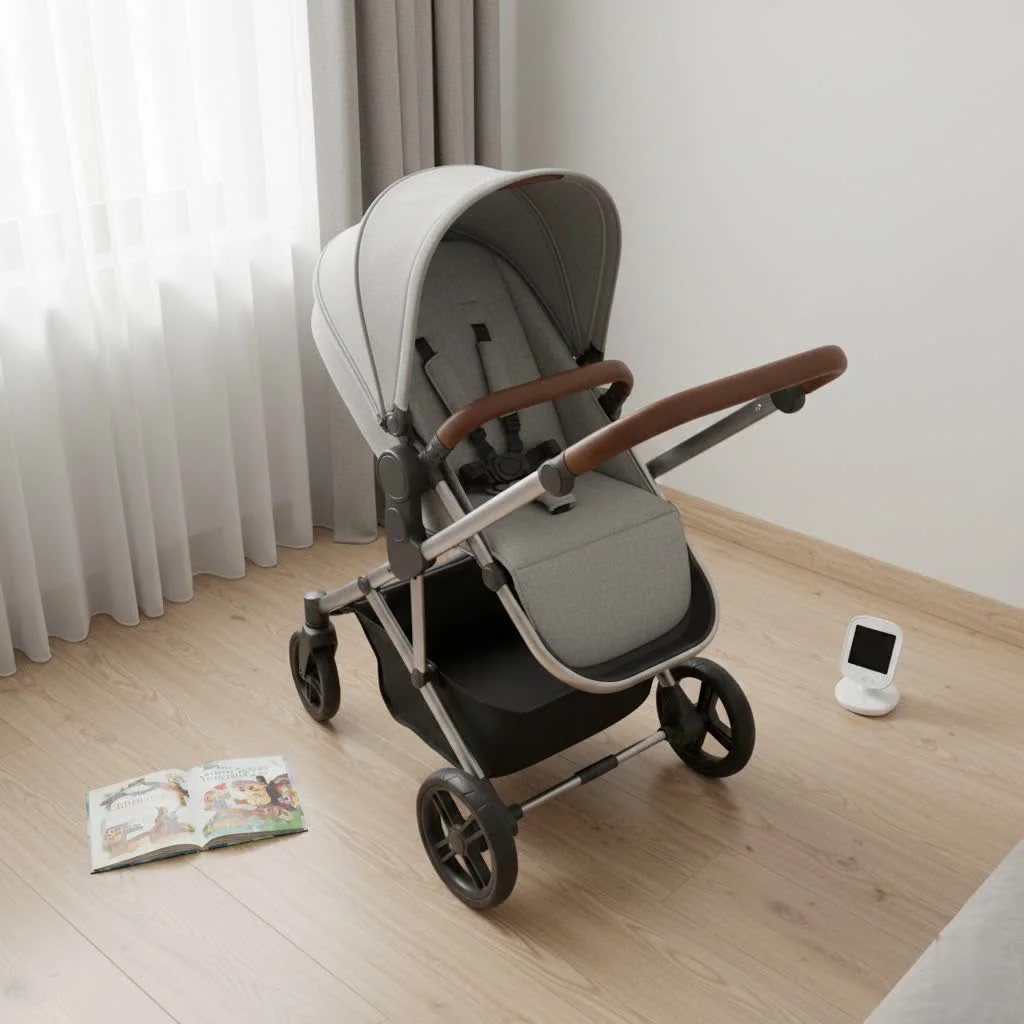 YOYO stroller folded for compact travel